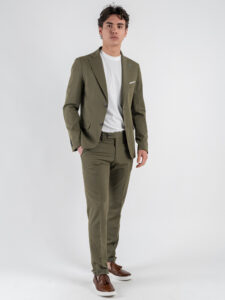 OVER-D Abito con giacca due bottoni + pantalone taglio sartoriale OC1S2S5A05 Militare (2)