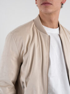OVER-D Bomber eco-dainetto con elastico sui polsi e sul fondo OC1S2S5J04 Beige (1)