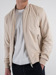 OVER-D Bomber eco-dainetto con elastico sui polsi e sul fondo OC1S2S5J04 Beige (2)