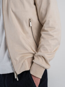 OVER-D Bomber eco-dainetto con elastico sui polsi e sul fondo OC1S2S5J04 Beige (3)