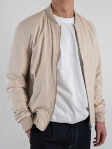 OVER-D Bomber eco-dainetto con elastico sui polsi e sul fondo OC1S2S5J04 Beige (6)