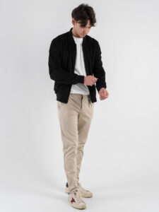 OVER-D Bomber eco-dainetto con elastico sui polsi e sul fondo OC1S2S5J04 Nero (1)