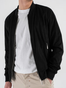 OVER-D Bomber eco-dainetto con elastico sui polsi e sul fondo OC1S2S5J04 Nero (3)