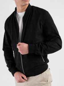 OVER-D Bomber eco-dainetto con elastico sui polsi e sul fondo OC1S2S5J04 Nero (5)