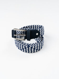 OVER-D Cintura elasticizzata in tessuto bicolore intrecciato Z11 BluBianco