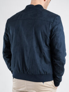 OVER-D Giubbino biker in eco-dainetto OC1S2S5J07 Blu (2)