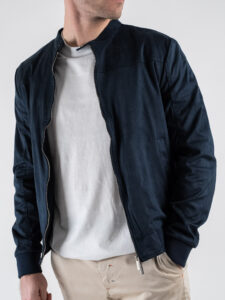 OVER-D Giubbino biker in eco-dainetto OC1S2S5J07 Blu (5)