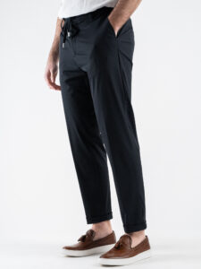 OVER-D Pantalaccio da abito Slim Fit tessuto tecnico con coulisse in vita OC1S2S5P10 Blu (3)
