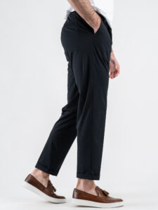 OVER-D Pantalaccio da abito Slim Fit tessuto tecnico con coulisse in vita OC1S2S5P10 Blu (5)