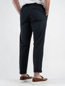OVER-D Pantalaccio da abito Slim Fit tessuto tecnico con coulisse in vita OC1S2S5P10 Blu (6)