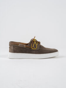 OVER-D Scarpa stringata modello barca in camoscio E15 Beige (1)