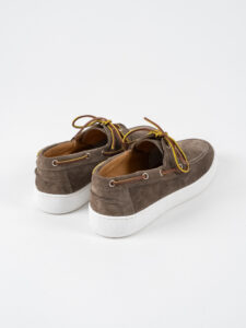 OVER-D Scarpa stringata modello barca in camoscio E15 Beige (2)