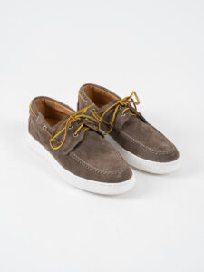 OVER-D Scarpa stringata modello barca in camoscio E15 Beige (3)