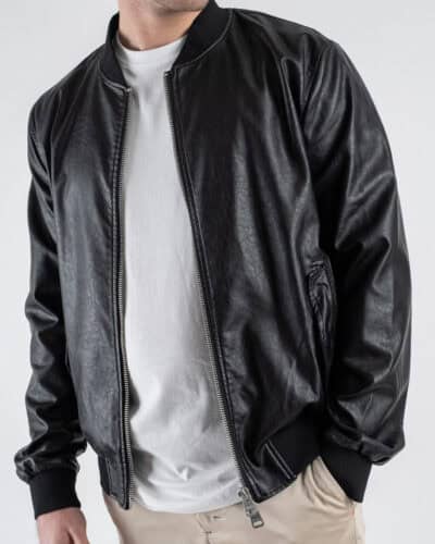 OVER D bomber in ecopelle con inserti in maglia OC1S2S5J06 nero 2 Nuovi Arrivi