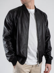 OVER-D bomber in ecopelle con inserti in maglia OC1S2S5J06 nero (5)