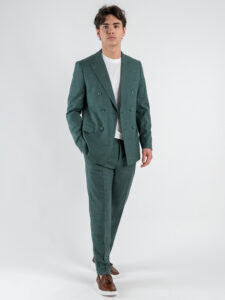 SEINSE Abito leggero con giacca doppiopetto + pantalone chinos ABE45 Verde (1)