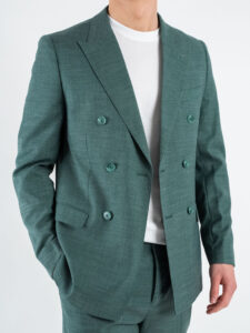 SEINSE Abito leggero con giacca doppiopetto + pantalone chinos ABE45 Verde (2)