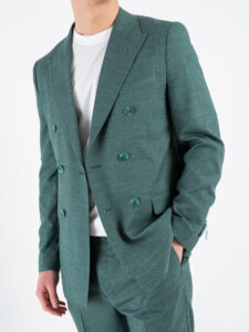 SEINSE Abito leggero con giacca doppiopetto + pantalone chinos ABE45 Verde (3)