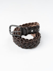 SEINSE Cintura 100% in pelle intrecciata CT245 Moro1