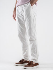 SEINSE Pantalone con coulisse in misto lino PSE1342 Bianco (2)