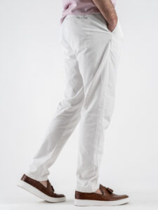 SEINSE Pantalone con coulisse in misto lino PSE1342 Bianco (4)