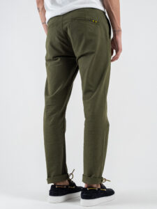 SEINSE Pantalone con coulisse in misto lino PSE1342 Militare (1)