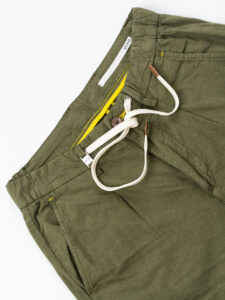 SEINSE Pantalone con coulisse in misto lino PSE1342 Militare (2)