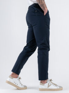 SEINSE Pantalone da abito con elastico in vita in tessuto tecnico PSE1401 Blu Navy (4)