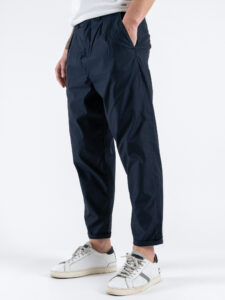 SEINSE Pantalone leggero morbido con pences PSE1349 Blu Navy (2)