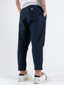 SEINSE Pantalone leggero morbido con pences PSE1349 Blu Navy (5)