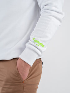 SUPERCULTURE Felpa girocollo con ricamo catenella GIN TONIC THERAPY+ spilletta GIN A1107 Bianca (4)