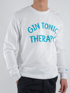 SUPERCULTURE Felpa girocollo in cotone GIN TONIC THERAPY A1137 Bianca (2)