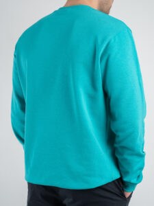 SUPERCULTURE Felpa girocollo in cotone GIN TONIC THERAPY A1137 Verde Tiffany (1)