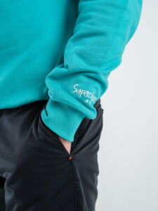 SUPERCULTURE Felpa girocollo in cotone GIN TONIC THERAPY A1137 Verde Tiffany (6)