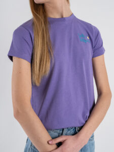 SUPERCULTURE T-shirt da donna in cotone con stampa e ricamo SPRITZ IN PORTOFINO Lilla (1)