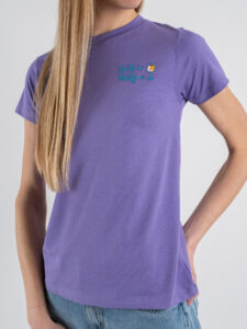 SUPERCULTURE T-shirt da donna in cotone con stampa e ricamo SPRITZ IN PORTOFINO Lilla (2)