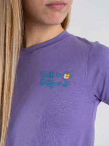SUPERCULTURE T-shirt da donna in cotone con stampa e ricamo SPRITZ IN PORTOFINO Lilla (3)
