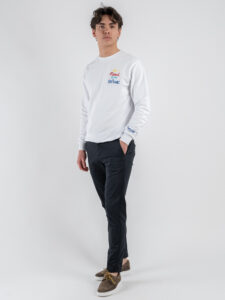 SUPERCULTURE T-shirt in cotone con stampa e ricamo ALL I NEED IS MY GIN TONIC Bianca (2)