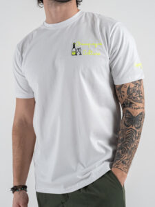 SUPERCULTURE T-shirt in cotone con stampa e ricamo CHAMPAGNE CULTURE Bianca (3)