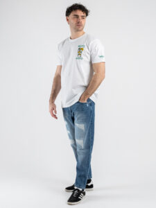 SUPERCULTURE T-shirt in cotone con stampa e ricamo MOJITO ADDICTED Bianca (2)