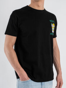 SUPERCULTURE T-shirt in cotone con stampa e ricamo MOJITO ADDICTED Nero (1)