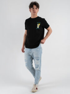 SUPERCULTURE T-shirt in cotone con stampa e ricamo MOJITO ADDICTED Nero (2)