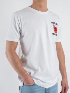 SUPERCULTURE T-shirt in cotone con stampa e ricamo SBAGLIATO MA NON TROPPO Bianca (4)