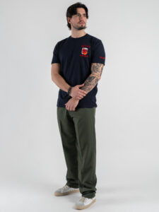 SUPERCULTURE T-shirt in cotone con stampa e ricamo SBAGLIATO MA NON TROPPO Blu (2)