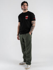 SUPERCULTURE T-shirt in cotone con stampa e ricamo TIRARE A CAMPARE Nero (2)