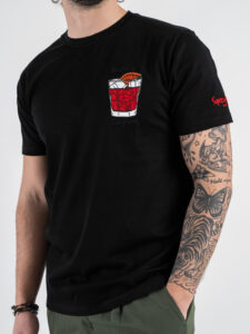 SUPERCULTURE T-shirt in cotone con stampa e ricamo TIRARE A CAMPARE Nero (3)
