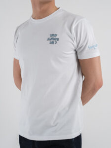 SUPERCULTURE T-shirt in cotone con stampa e ricamo WHY ALWAYS ME Bianca (3)