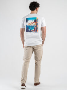 SUPERCULTURE T-shirt in cotone con stampa fronteretro e ricamo ST. TROPEZ Bianca (2)