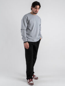 T-shirt over con doppia manica 1066 Grigio chiaro (2)