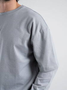 T-shirt over con doppia manica 1066 Grigio chiaro (4)